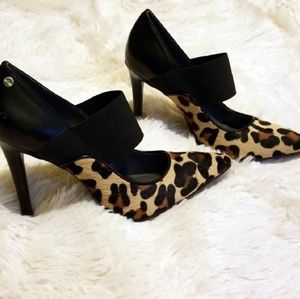 Calvin klein leppard print heels